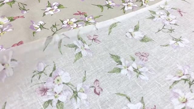 Ткань поэма "Кустовой нарцисс на сером", ш.1.5м, лен-30%, хлопок -70%, 135гр/м.кв  АРТ 18518 смотреть онлайн