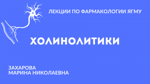 Холинолитики |  Медиаторная фармакология