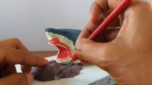MEGALODON vs JONAS WITH CLAY/PLASTILINA. MEG 2 THE TRENCH (2023)