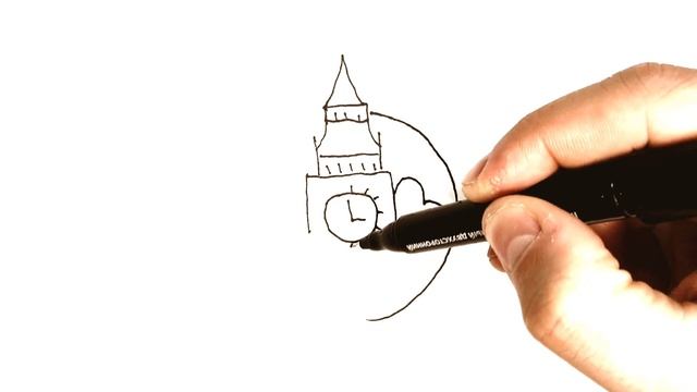 How to draw the BIG BEN tower. Easy drawing of Big Ben tower | Как нарисовать Биг Бэн башню смотреть онлайн