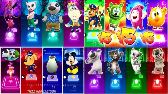 Tiles Hop EDM Rush: Hank vs Tom vs Ben vs Babybus vs Sheriff Labrador vs Madagascar vs Mickey Mouse смотреть онлайн