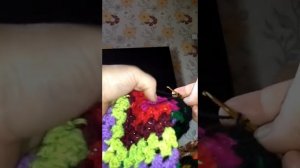 3D плед крючком. безотрывное вязание.