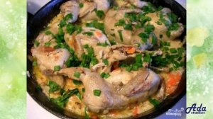 Фрикасе из куропатки Рецепт, пошаговый, как приготовить, видеорецепт