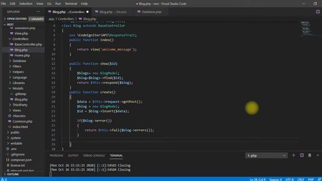 RESTful API in Codeigniter 4