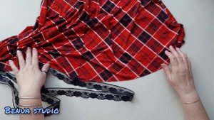 Как пришить кружево к юбке из трикотажа.mp4