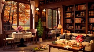 Relaxing Jazz Piano Music in Autumn Coffee Shop Ambience ☕ Soothing Jazz Music for Relaxing, Workin