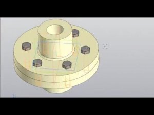 Как создать сборку из фланца, болта и гайки.  Часть 4.  Создание сборки