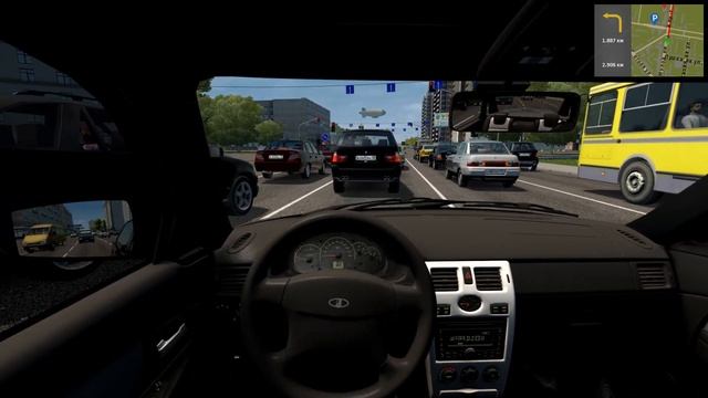 На приоре без номеров по пробкам City Car Driving смотреть онлайн