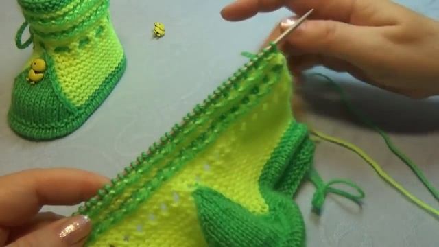 Вязание спицами пинетки УТЯТА смотреть онлайн