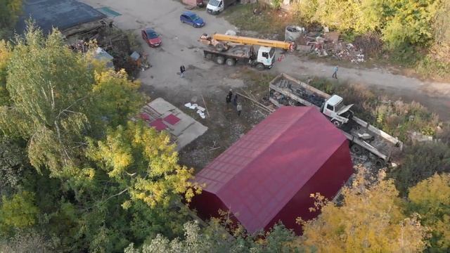 ✅ Ангар - Шатровый 9х4.7х12 ✅Металлический Ангар - гараж из профнастила. смотреть онлайн