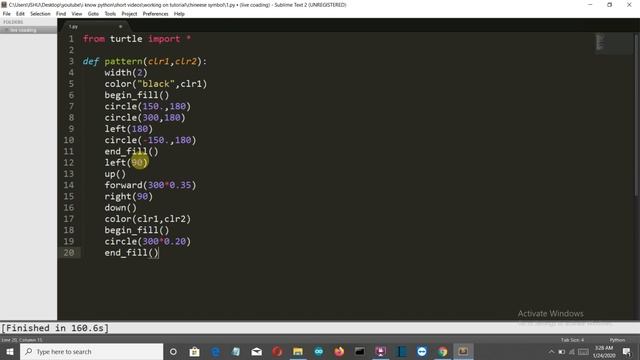 How to create YIN and YANG symbol using python [Turtle]