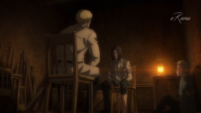 «Не виделись 4 года» / Райнер встречает Эрена за океаном смотреть онлайн