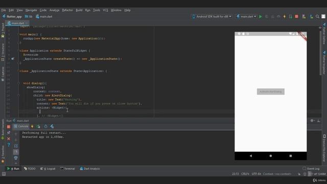 Flutter Tutorial for Beginners 25 [ Notification Widgets ] - Alert Dialog