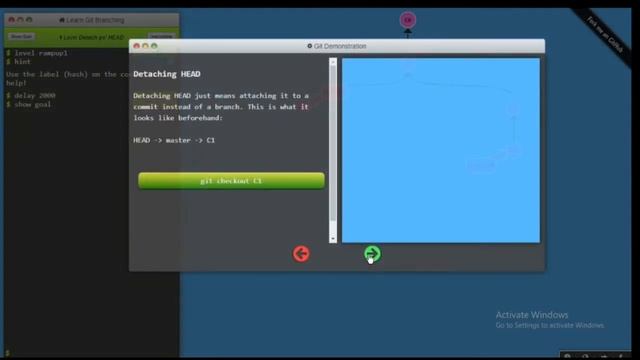 Ramping Up - Detach your HEAD | Learn Git Branching - Interactive Git Visualization | TECH_ED смотреть онлайн