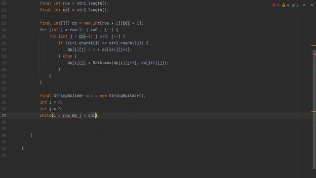 17 - Shortest Common Supersequence - Final DP solution in Java