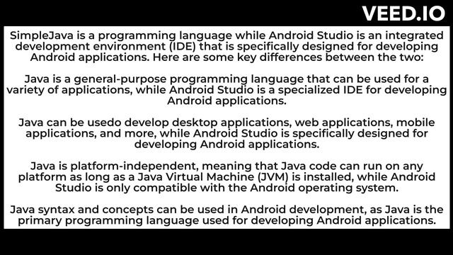 What is the difference between Java and Android Studio ?