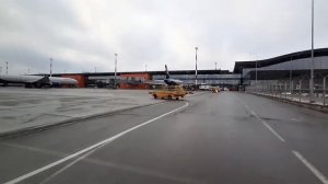 Поездка на Перронном автобусе до самолёта, 21 декабря 2020.