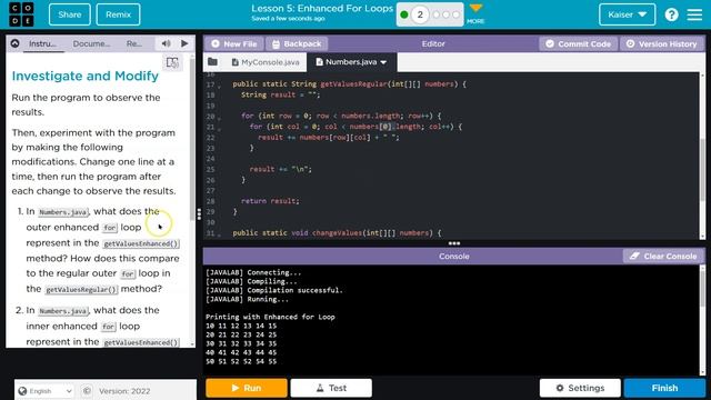 Code.org Lesson 5.2 Enhanced For Loops | Tutorial with Answers | CSA Unit 5 смотреть онлайн