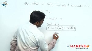 What is Local variable and it's Limitations? | Core Java Interview Questions | Naresh IT