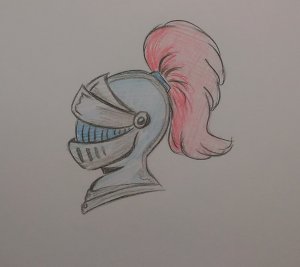 Как нарисовать шлем \\ простой рисунок - рыцарский шлем