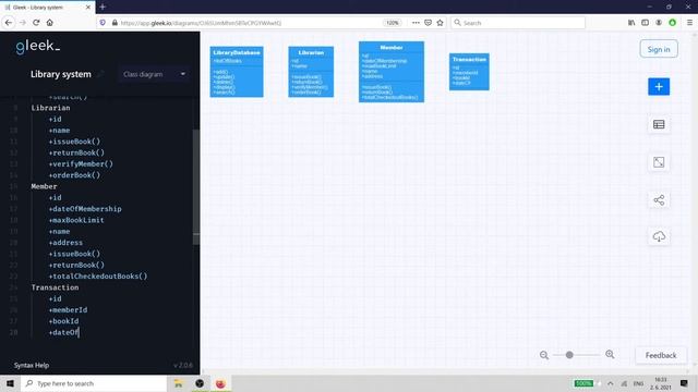 UML Class diagram example: Library management system project смотреть онлайн