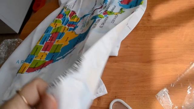 ОБЗОР НОВОЙ ПОСЫЛКИ С АЛИЭКСПРЕСС: Шторка для ванной с картой мира смотреть онлайн