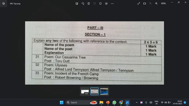 12th English | Public Exam 2023 | Poem ERC Tips & tricks | key points | Conquer Victory