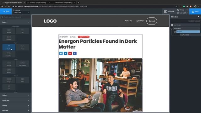 Oxygen Builder Custom Search Form And Search Results Template Design Tutorial