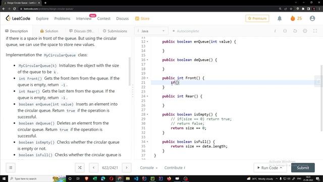 622 Design Circular Queue | Leetcode | Java | Hindi Using Array смотреть онлайн