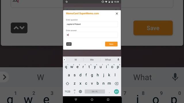 MemoCard from shortcut on SuperMemo.com for Android