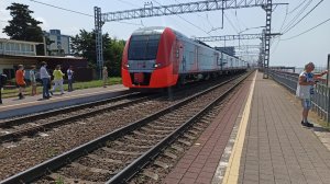 Электропоезд ЭС1-004 поезд Ласточка Сочи - Адлер | РЖД |Российские железные дороги | Вагон