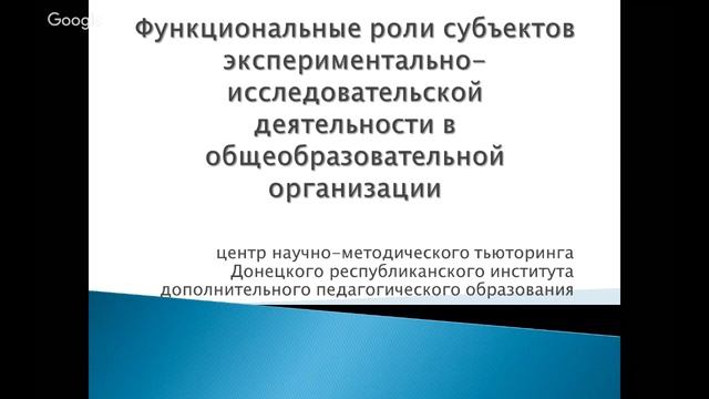 Функциональные роли субъектов экспериментальной деятельности в ОО