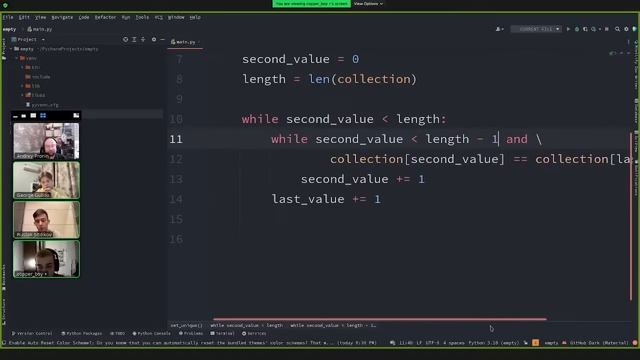 Собеседование-соревнование двух начинающих python разработчиков 13 и 15 лет. смотреть онлайн