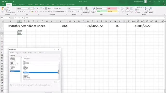 Monthly Attendance Sheet in Microsoft Excel | Complete Tutorial (Class 8)