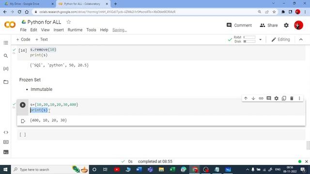 10. Frozen Set Data Type in Python| Python for All | For Complete Beginners