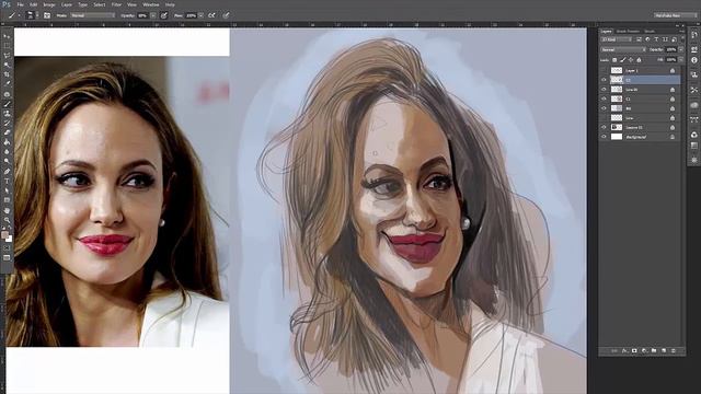 Digital caricature of Angelina Jolie #AngelinaJolie #wacom #caricature смотреть онлайн