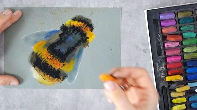 Рисуем шмеля | #СухаяПастель | Урок для детей #bumblebee