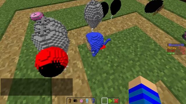 Bloons Tower Defense in Minecraft (Vanilla 1.9) смотреть онлайн