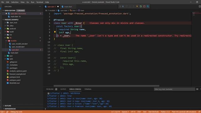 Flutter - Работа с пакетом Freezed для генерации кода. Часть 1/2.