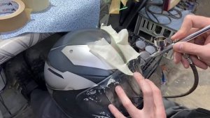 Аэрография шлема в стиле мотоцикла Kawasaki Ninja H2 SX