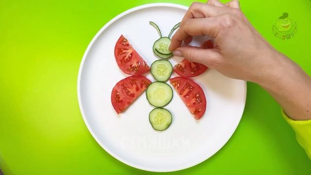 Прикольная бабочка из овощей для детей 5 - 6 лет смотреть онлайн