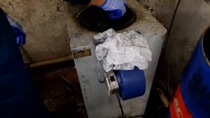 Заводской котёл на отработке с наддувом