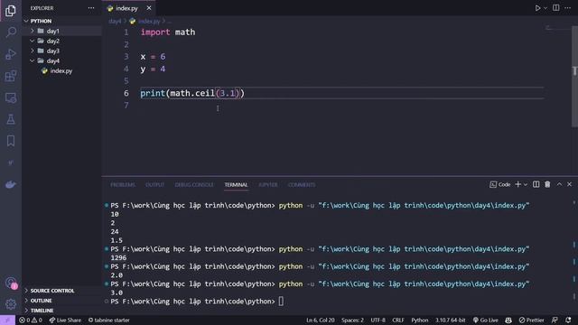 [Python Bài 3] Các phép toán cơ bản trong python | math