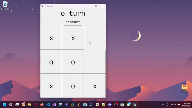 Tic-Tac-Toe game I made with tkinter and python 3.11
