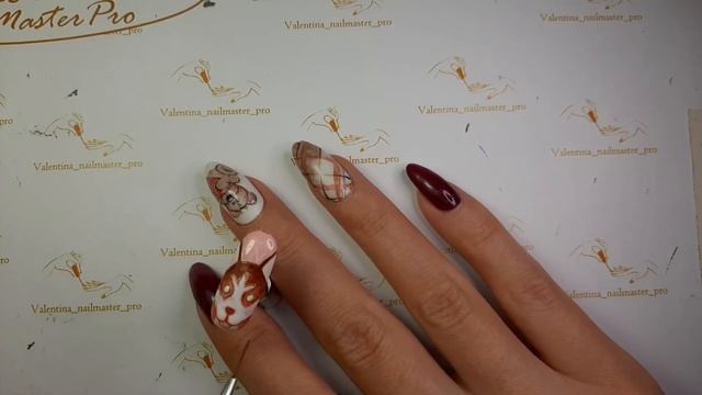Сложный дизайн ногтей гель лаками "Собачка" пошагово. | Как рисовать на ногтях видео | nail art 202 смотреть онлайн