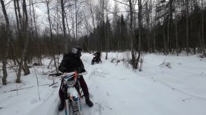 Покатушки на ПИТБАЙКЕ! зимой по насту?❄️