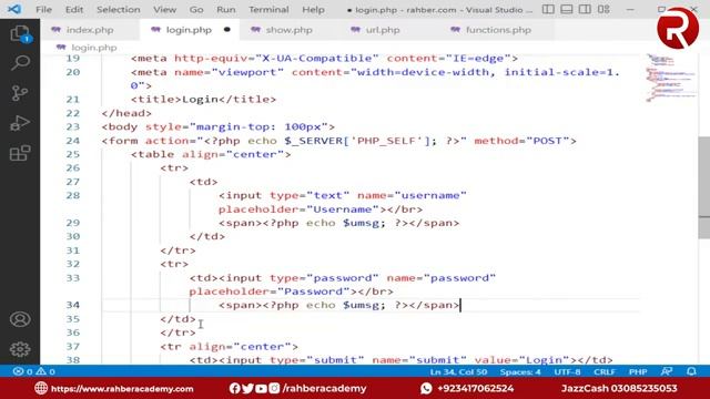 30 PHP Login Form Handling Tutorials For Beginners In Urdu | PHP Complete Course By @RahberAcademy