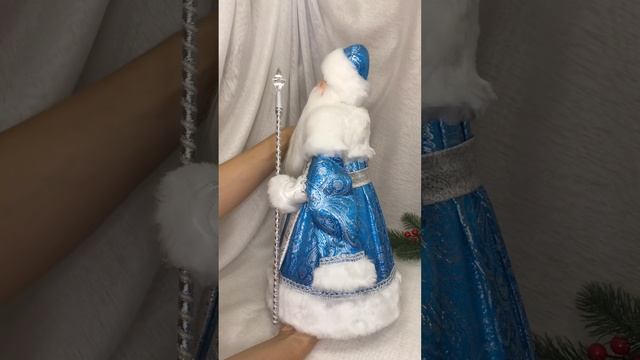 Арт. У30  Новогодняя кукла под ёлку 40 см «Дед Мороз» бирюзовый