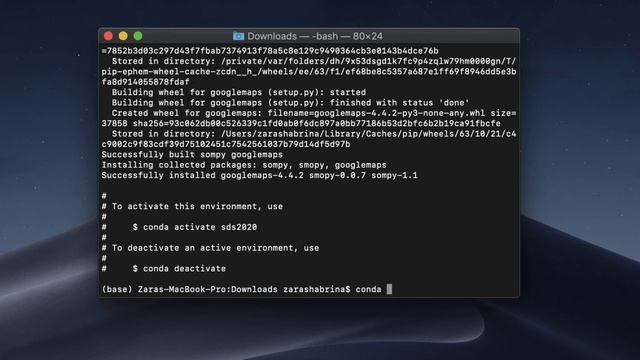 Installing and Activating Virtual Environment for Python (Mac OS)