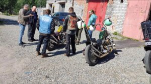 В гостях у Alkothrashers Garage - Много Харлеев! Отличный день! Софтейл готов!